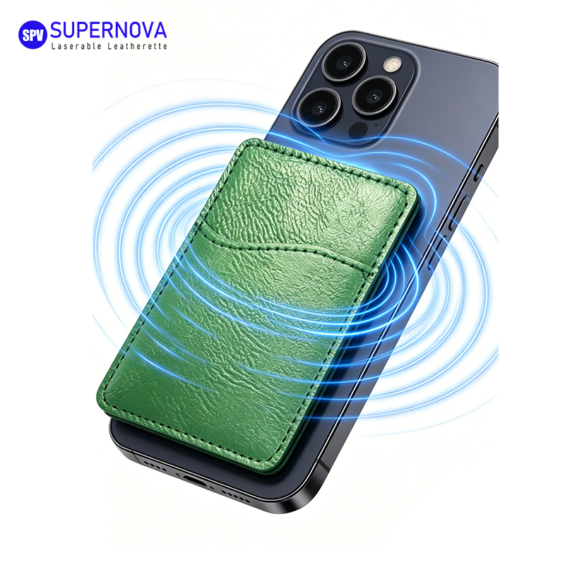 Laserovatelný koženkový držák na telefonní karty s magnetem