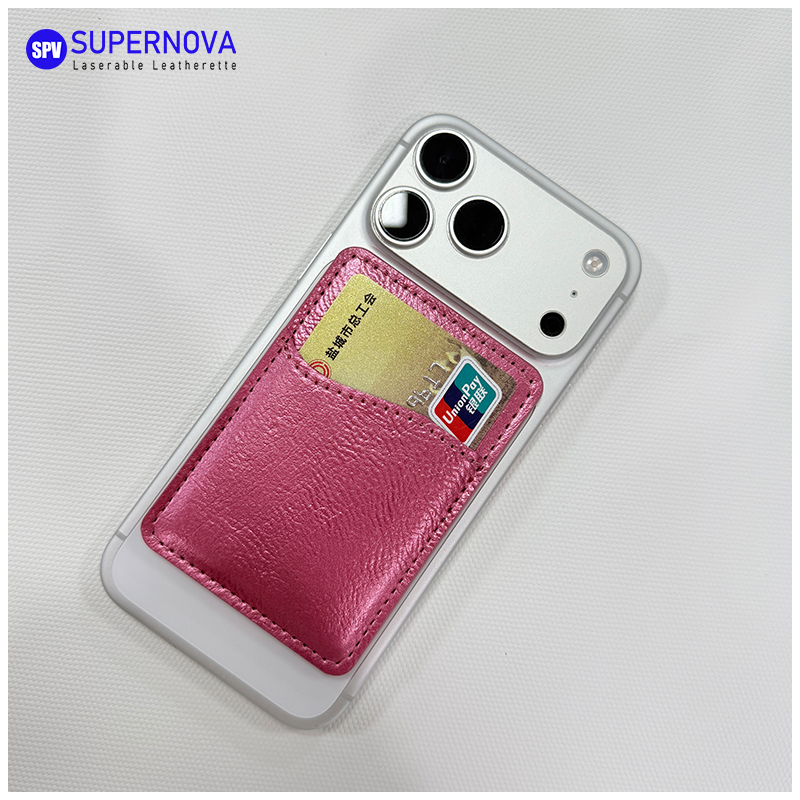 Laserovatelný koženkový držák na telefonní karty s magnetem