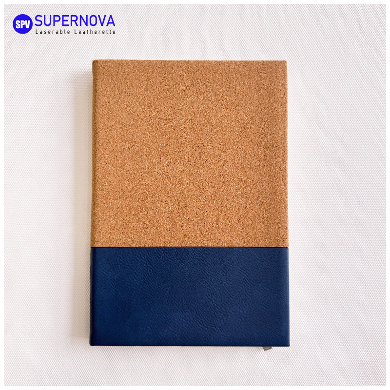 Dělený laserovatelný notebook z koženky a plátna