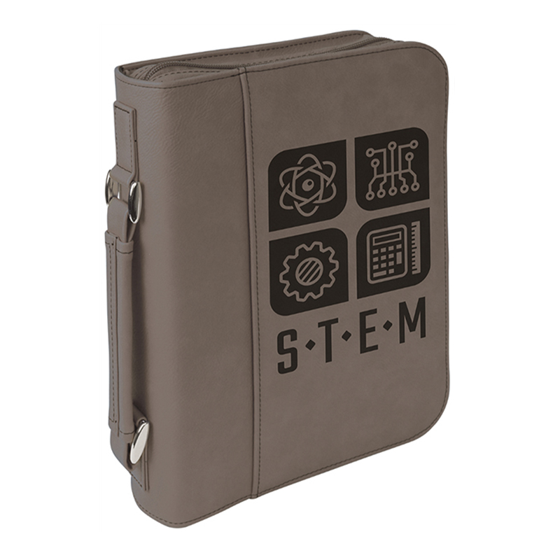 Kožený přebal knihy 6 3/4' x 9 1/4' se zapínáním na zip