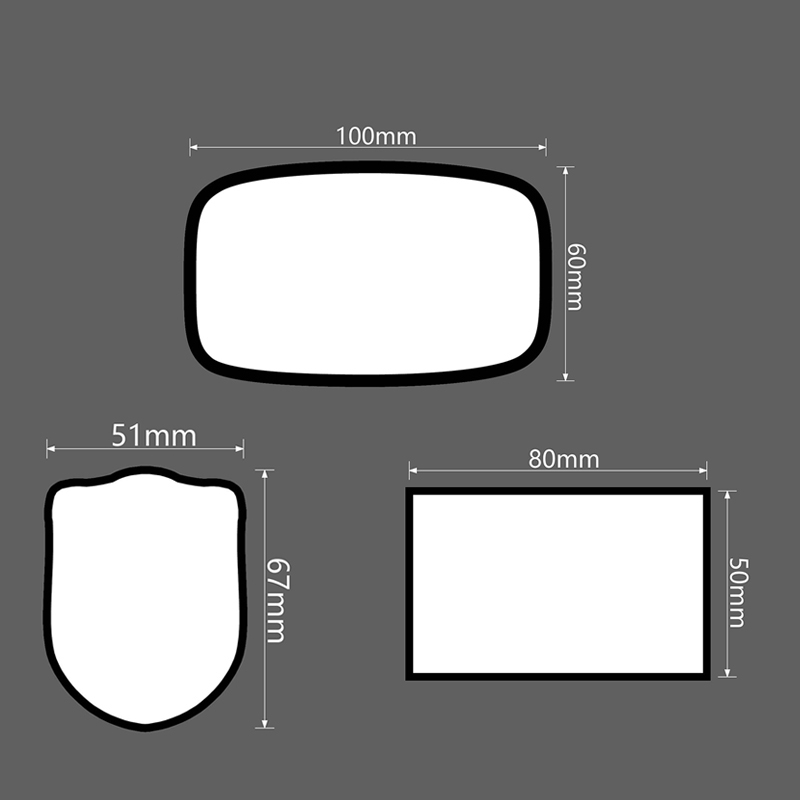 3 1/2' x 2 1/2' obdélníkové sublimační koženkové záplaty s lepidlem