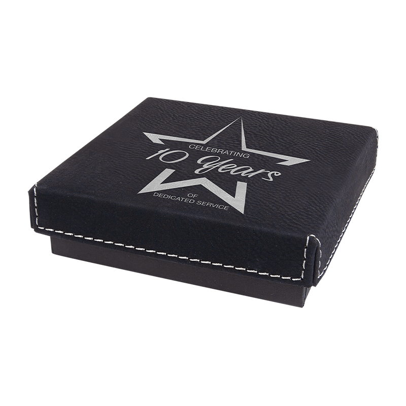 7 3/8' x 5 3/4' Gift Box with Laserable Leatherette Lid