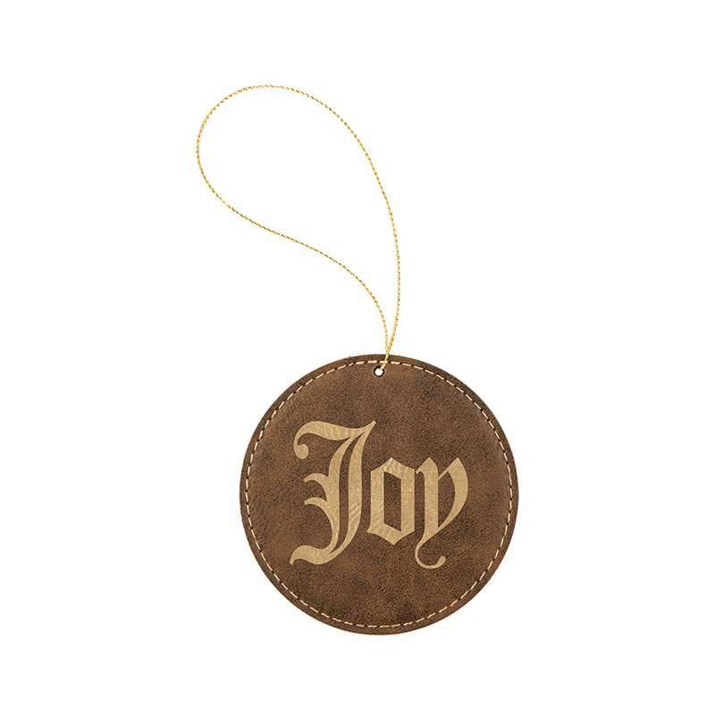 Laserovatelný koženkový kulatý ornament