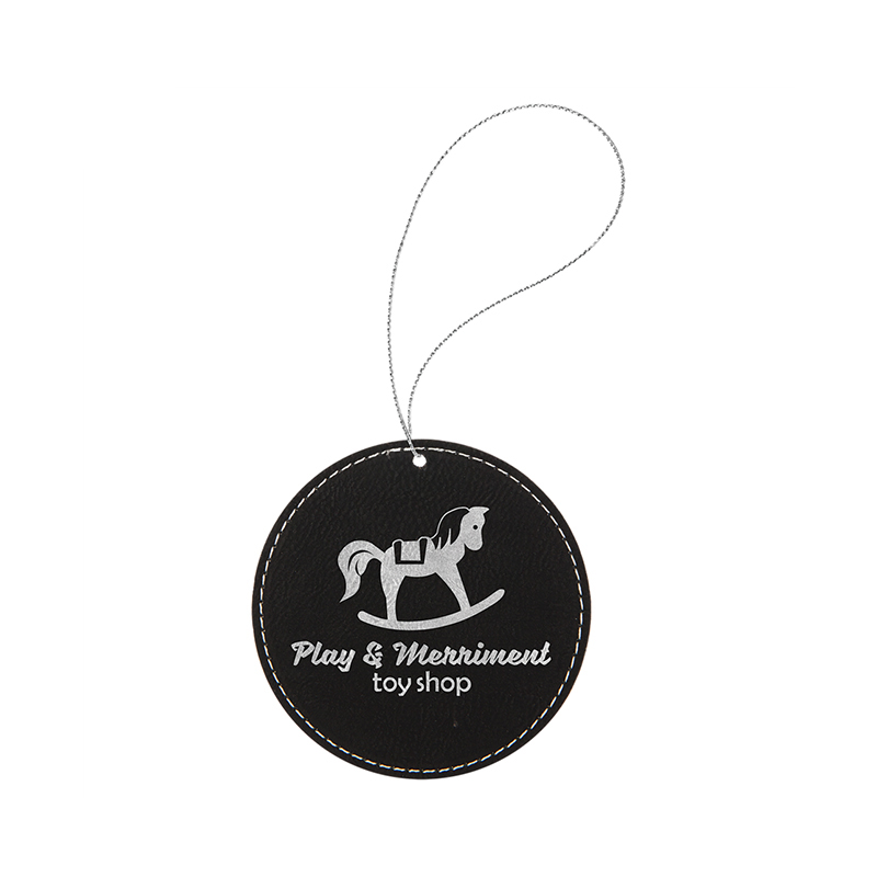Laserovatelný koženkový kulatý ornament
