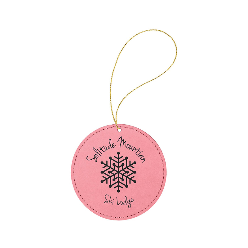 Laserovatelný koženkový kulatý ornament
