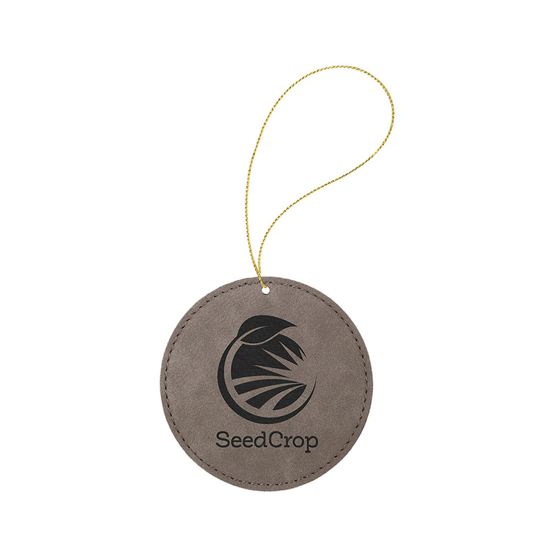 Laserovatelný koženkový kulatý ornament