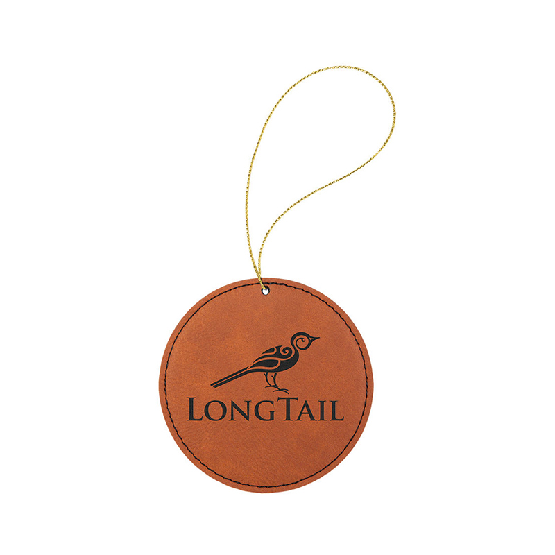 Laserovatelný koženkový kulatý ornament