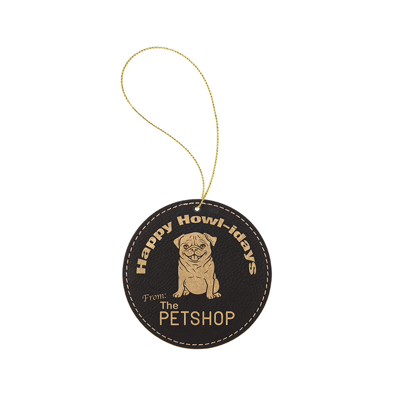 Laserovatelný koženkový kulatý ornament