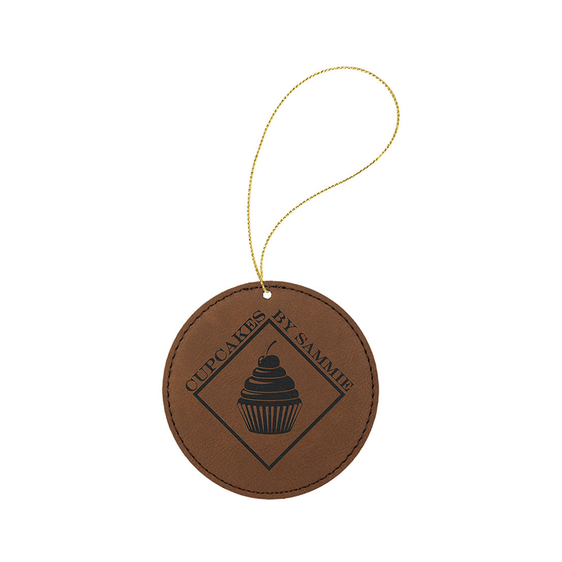 Laserovatelný koženkový kulatý ornament
