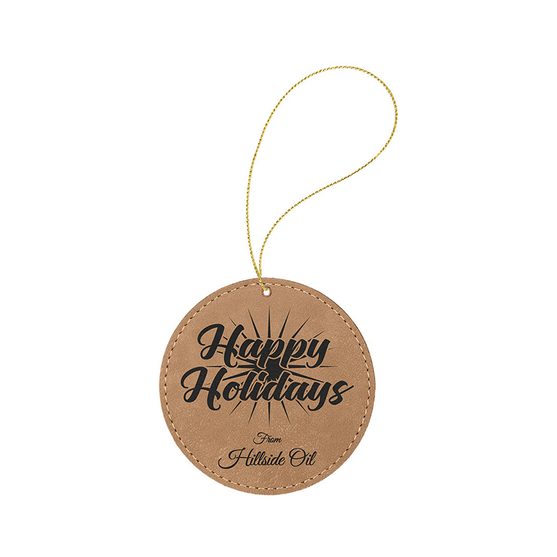 Laserovatelný koženkový kulatý ornament