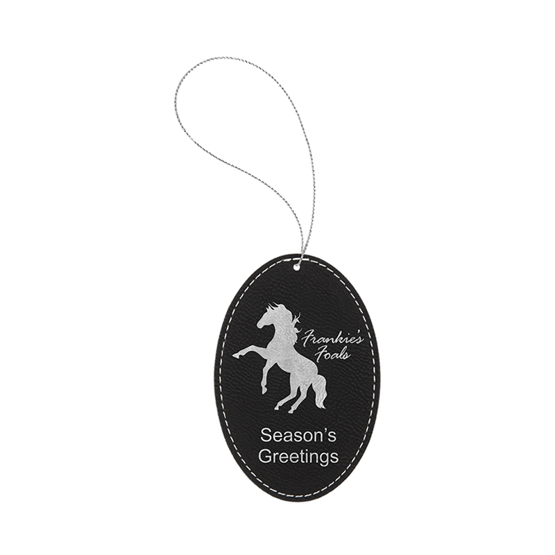 Laserovatelný koženkový oválný ornament