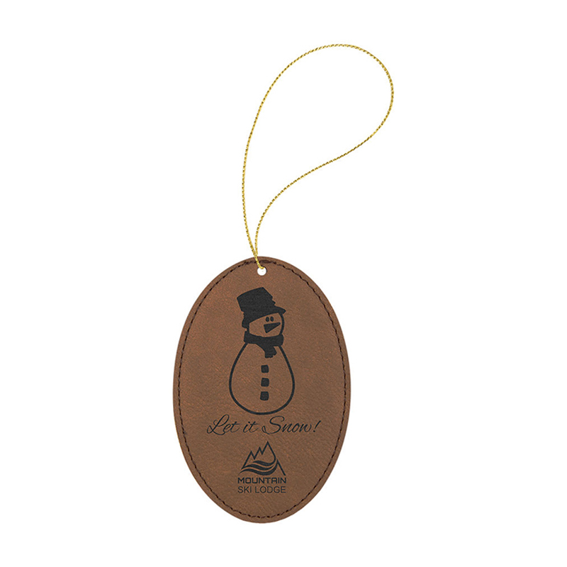 Laserovatelný koženkový oválný ornament