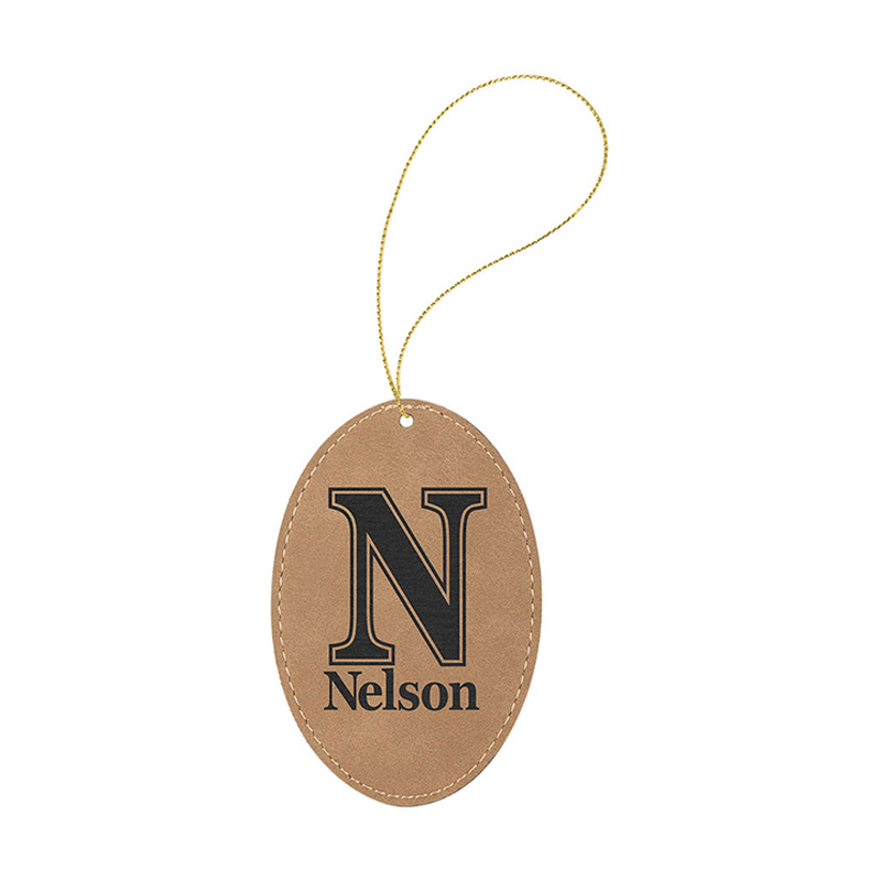 Laserovatelný koženkový oválný ornament