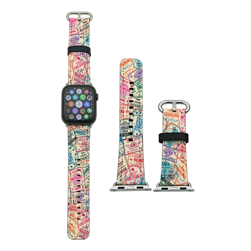 Sublimační PU kožené řemínky Apple iWatch pro řadu 4/5-40 mm